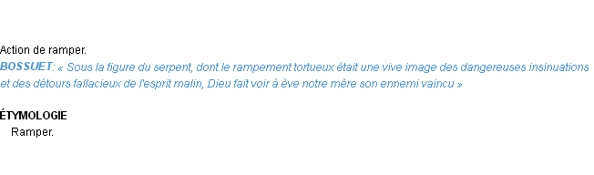 Définition rampement Emile Littré