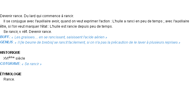 Définition rancir Emile Littré