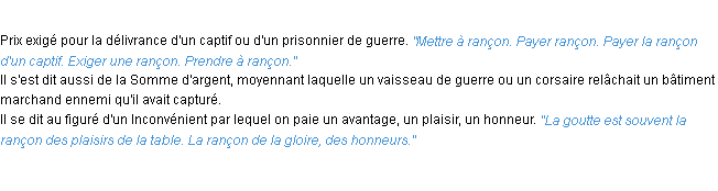 Définition rançon ACAD 1932