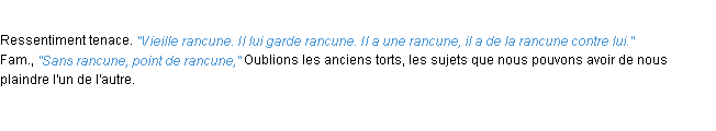 Définition rancune ACAD 1932