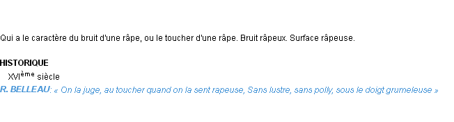 Définition râpeux Emile Littré Définition râpeux Emile Littré