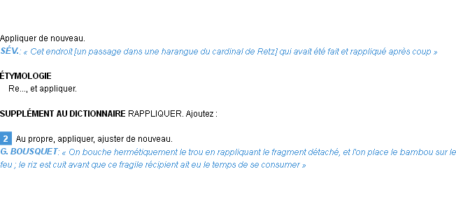 Définition rappliquer Emile Littré