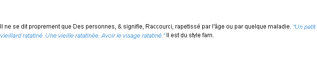 Définition ratatiné ACAD 1762
