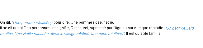 Définition ratatiné ACAD 1798