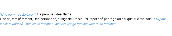 Définition ratatiné ACAD 1835