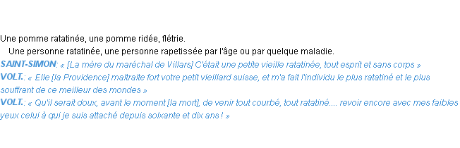 Définition ratatiné Emile Littré