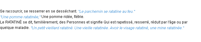 Définition ratatiner ACAD 1932