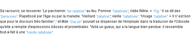 Définition ratatiner JF.Feraud