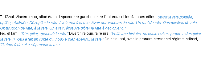 Définition rate ACAD 1835