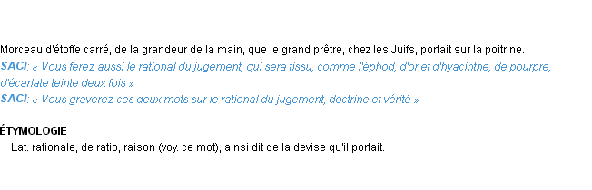 Définition rational Emile Littré