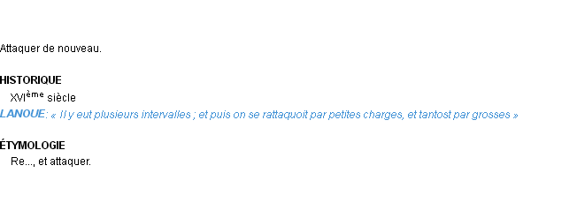 Définition rattaquer Emile Littré