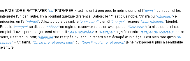 Définition ratteindre JF.Feraud