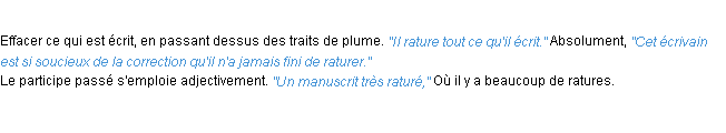 Définition raturer ACAD 1932