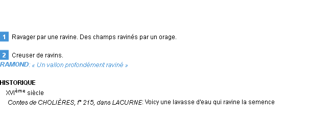 Définition raviner Emile Littré