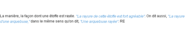 Définition rayure ACAD 1798