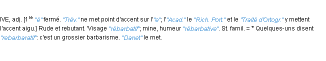 Définition rébarbatif JF.Feraud