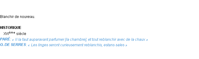 Définition reblanchir Emile Littré