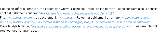 Définition rebrousser ACAD 1932