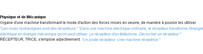 Définition récepteur ACAD 1932
