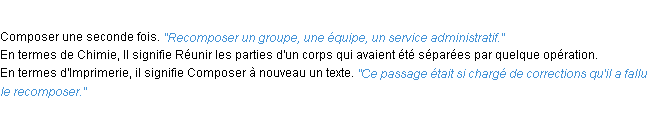 Définition recomposer ACAD 1932