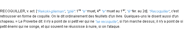 Définition recoquillement JF.Feraud