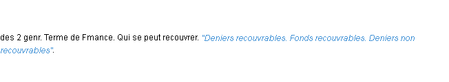 Définition recouvrable ACAD 1798