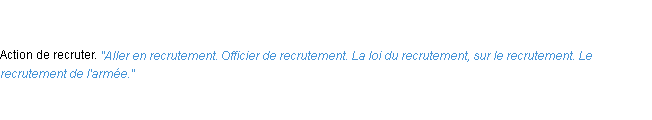 Définition recrutement ACAD 1835