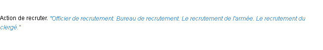 Définition recrutement ACAD 1932