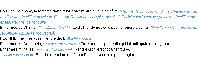 Définition rectifier ACAD 1932