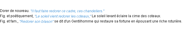 Définition redorer ACAD 1932