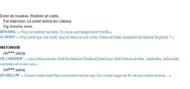 Définition redorer Emile Littré