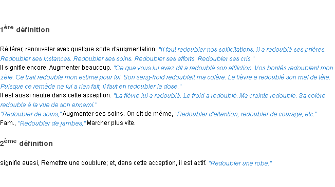 Définition redoubler ACAD 1835