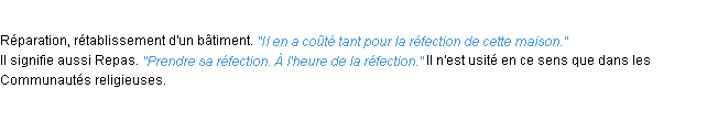Définition réfection ACAD 1932