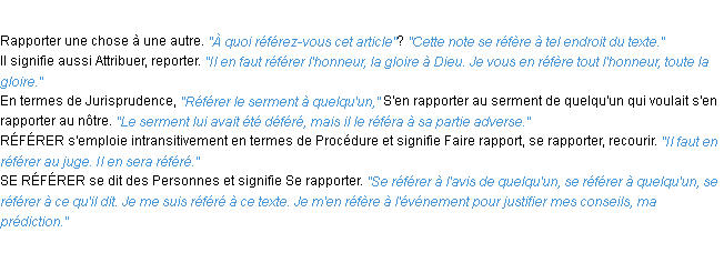 Définition référer ACAD 1932