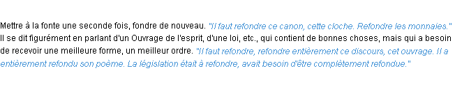 Définition refondre ACAD 1932