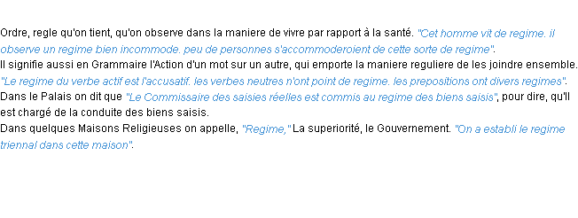 Définition regime ACAD 1694