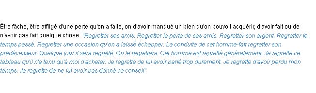 Définition regretter ACAD 1798