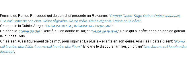 Définition reine ACAD 1798