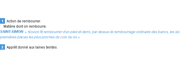 Définition rembourrage Emile Littré