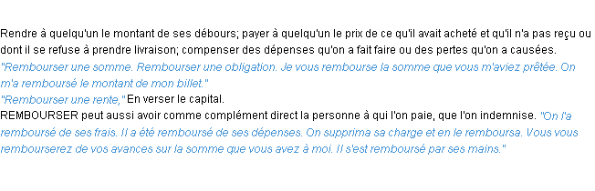 Définition rembourser ACAD 1932