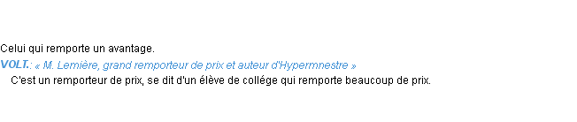 Définition remporteur Emile Littré