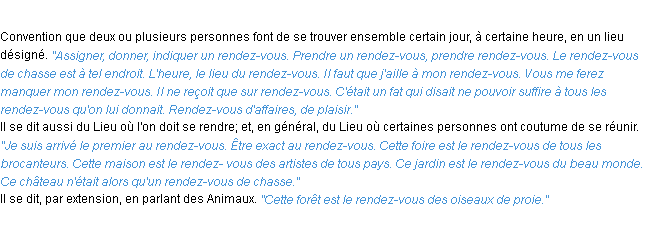 Définition rendez-vous ACAD 1932