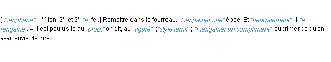 Définition rengainer JF.Feraud