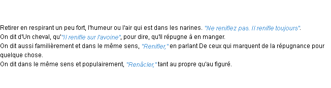 Définition renifler ACAD 1798