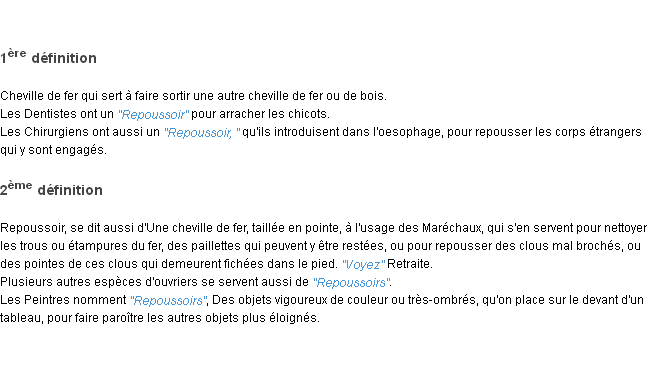 Définition repoussoir ACAD 1798