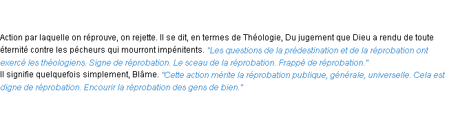Définition réprobation ACAD 1835
