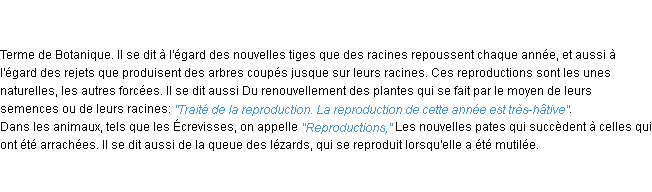 Définition reproduction ACAD 1798