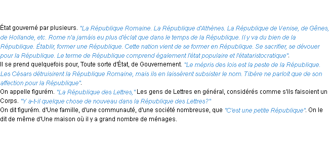 Définition république ACAD 1798