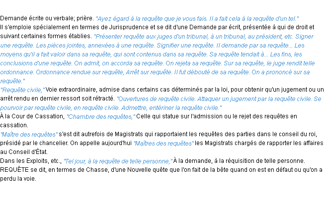 Définition requête ACAD 1932