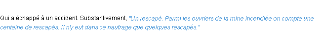 Définition rescapé ACAD 1932